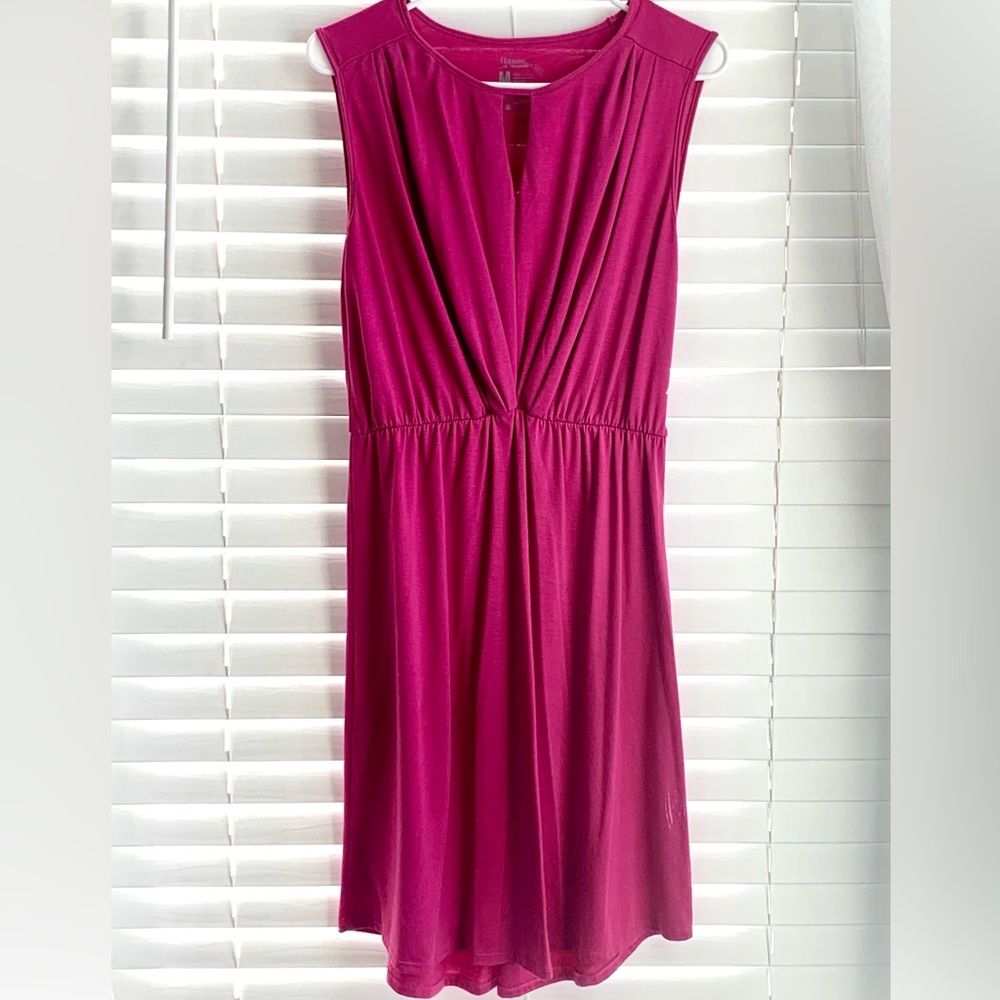 Hanes Signature Hot Pink Keyhole Dress